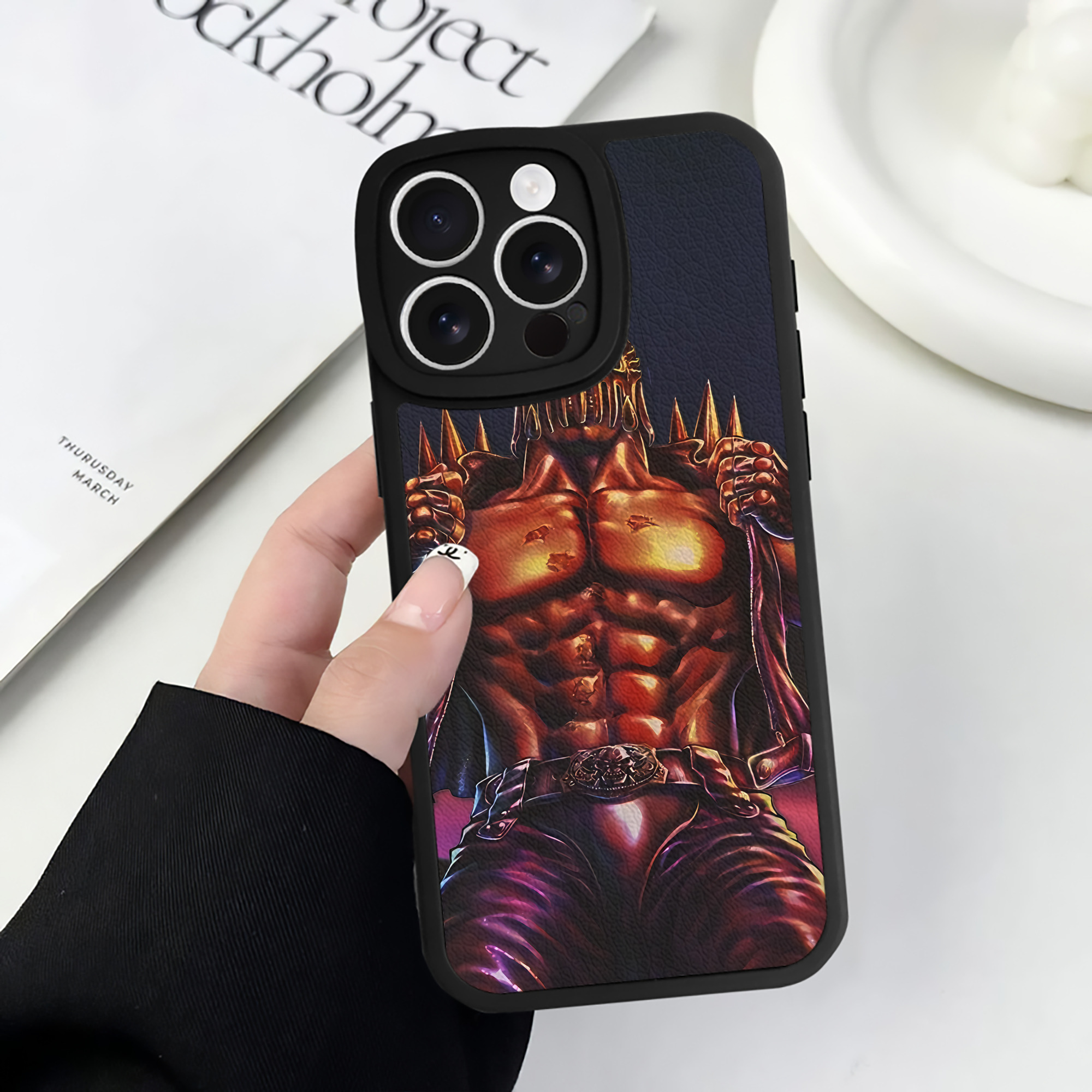 （画像用） 北斗の拳 Fist of the North Star 【iPhone 16シリーズ対応】シリコンスマホケース（レザー調） 材質：シリコン